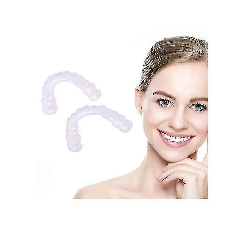 2-pack Smile Snap-on Dentures Denture Veneers Denture Braces, White