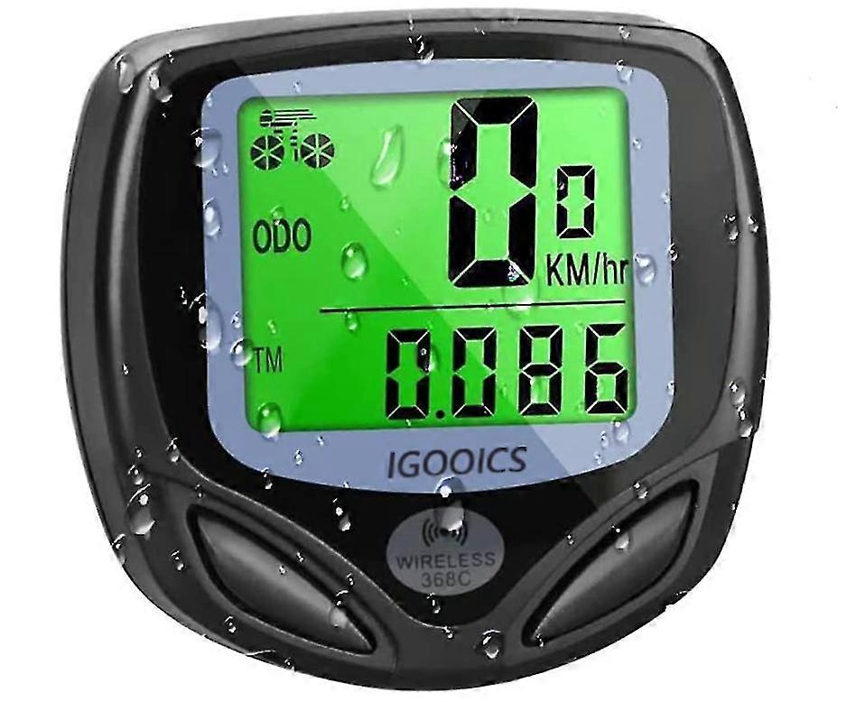 Bike Speedometer, Wireless Bike Computer Waterproof Bicycle Odometer with Automatic Wake-up Multi-Function LCD Backlight Display(Black)