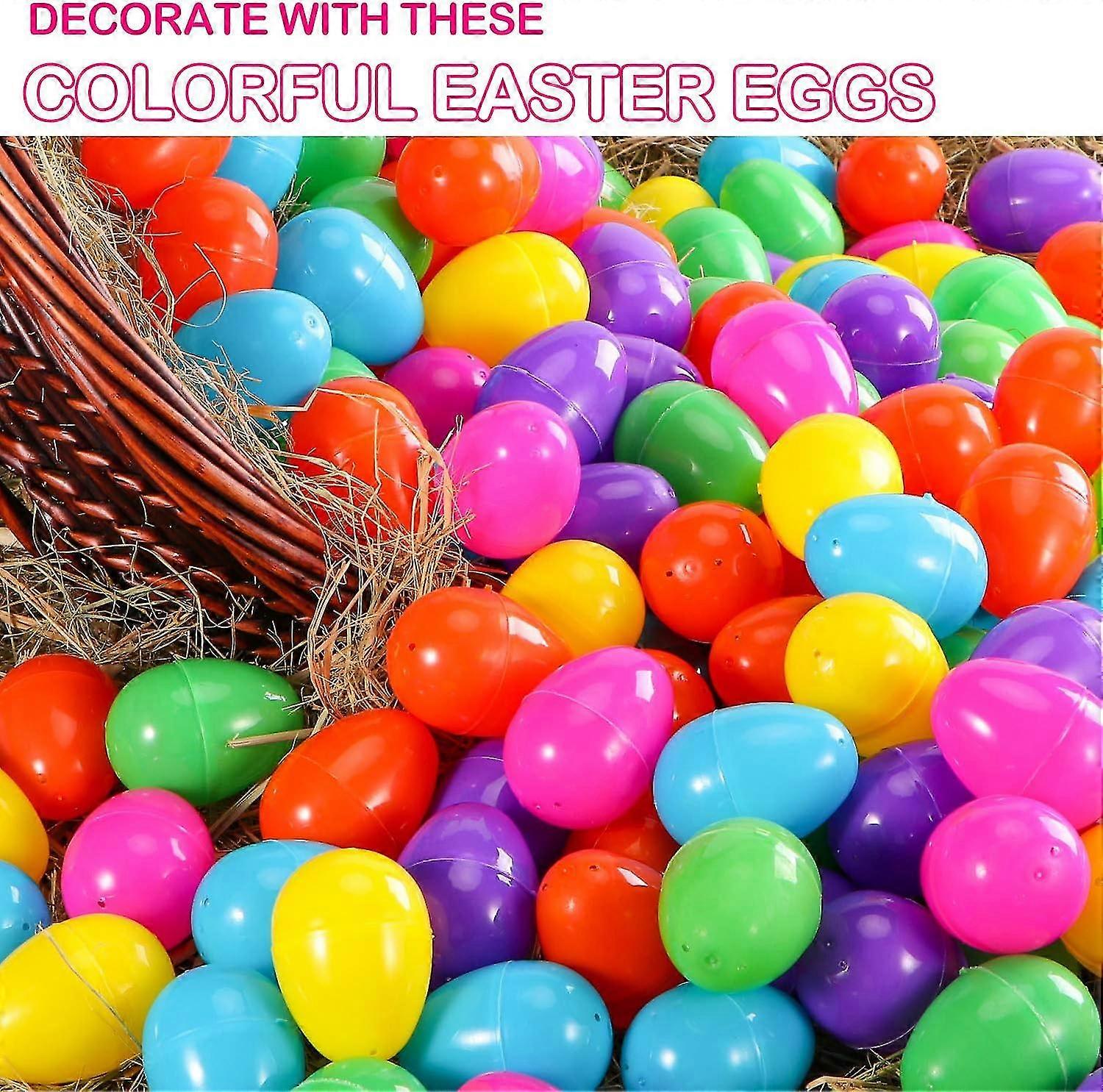 200 Count Plastic Easter Eggs,2.4 Fillable Easter Eggs for Easter Hunt,Basket Stuffers Fillers,The Gift for family Linzero