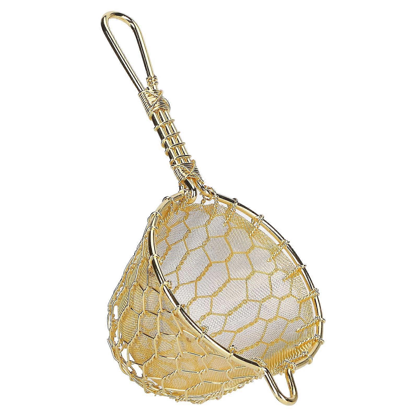 Copper Tea Infuser Strainer - Reusable with Long Handle for Loose Leaf Tea Brewing