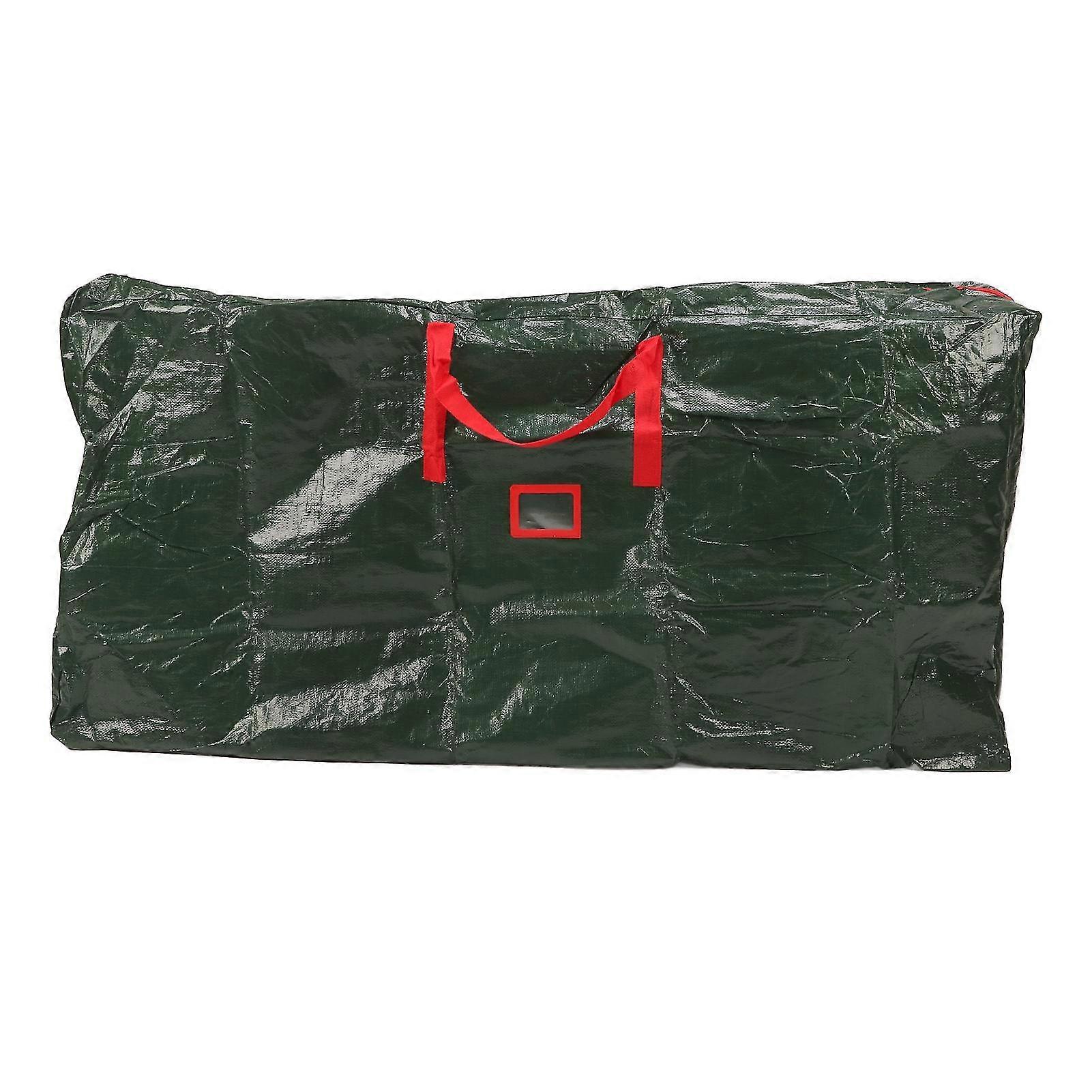 Christmas Tree Storage Bag Waterproof Reusable with Zip Dustproof Green and Red Handle