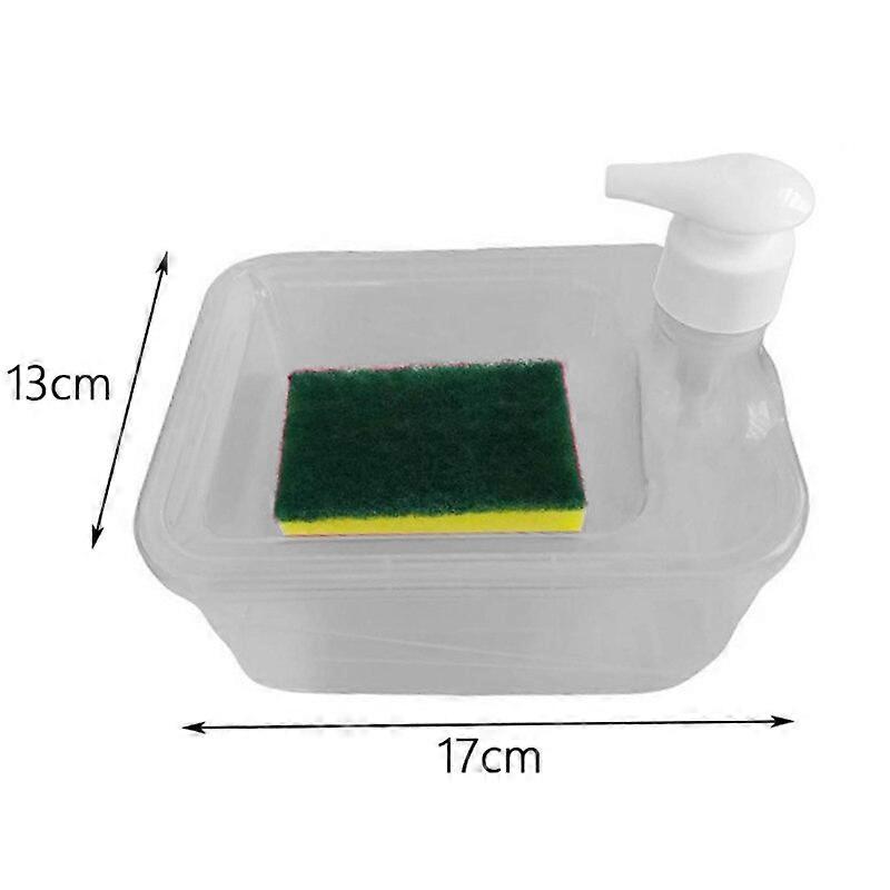 Soap Dispenser Pump With Sponge Manual Press Cleaning Liquid Container Manual Press Soap Organizer Kitchen Tool