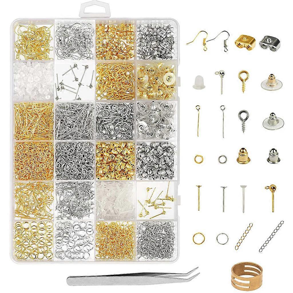 2418x Earring Making Supplies DIY Jump Rings Earring Hook Backs Earring Studs