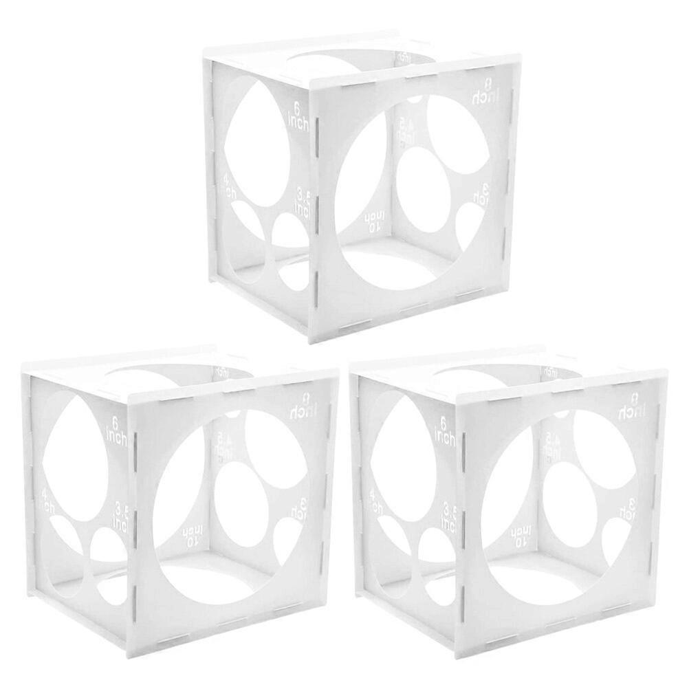 3pcs Plastic Balloon Sizer Box Balloon Size Measurement Tool Balloon Size 9-hole Tester Case