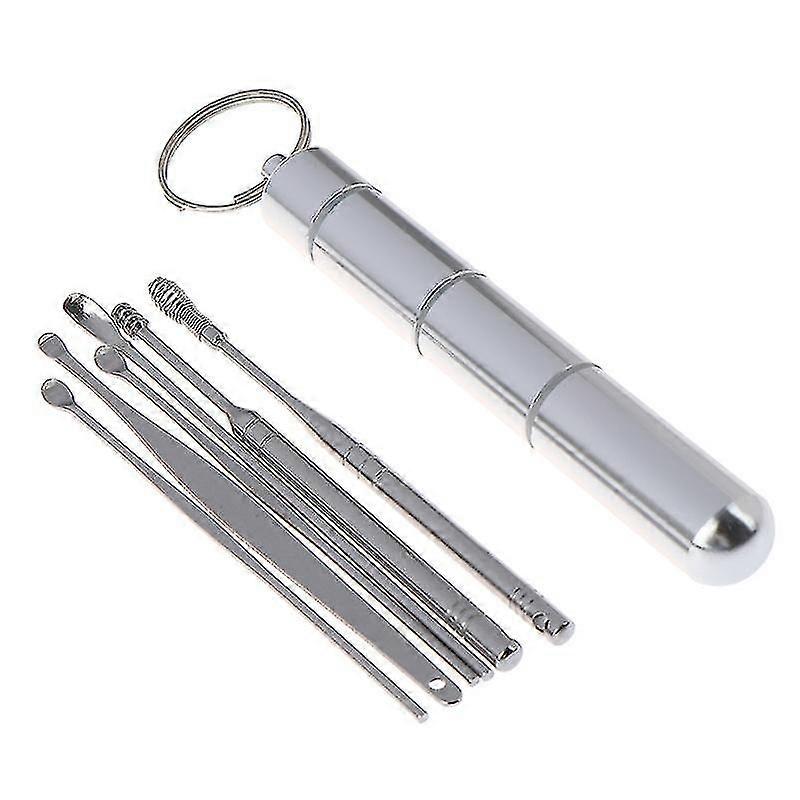 6個/セットステンレス鋼スパイラルイヤーピックスプーンイヤーワックス除去クリーナーツール-MXBC
