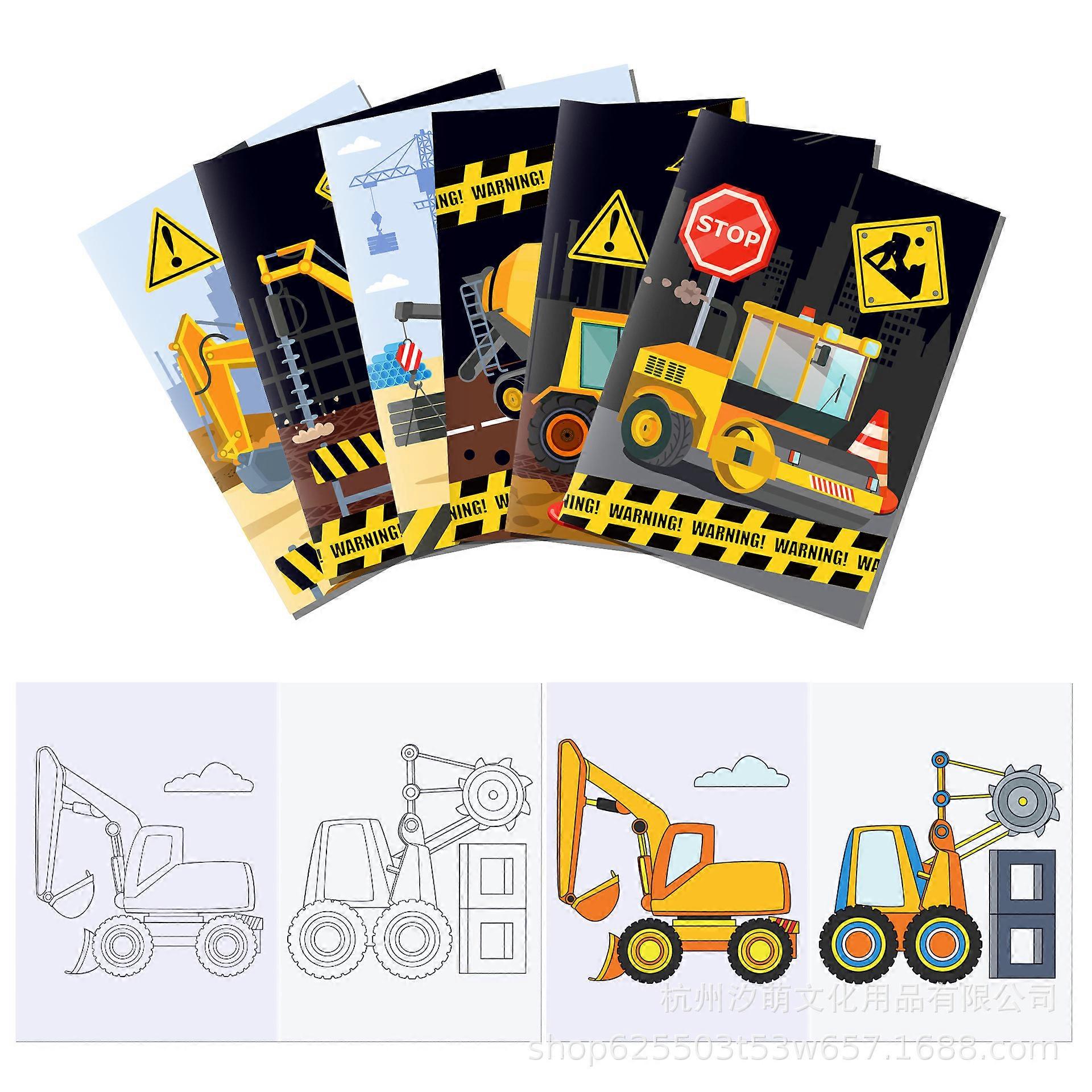 12pcs Camiones de Construcción Libro para Colorear Fiesta de Construcción Favores Libro para Colorear de Construcción