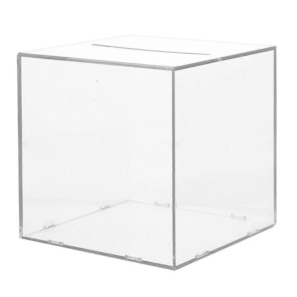 Acrylic Piggy Bank Transparent Saving Pot Unopenable Coin Container Money Accessory