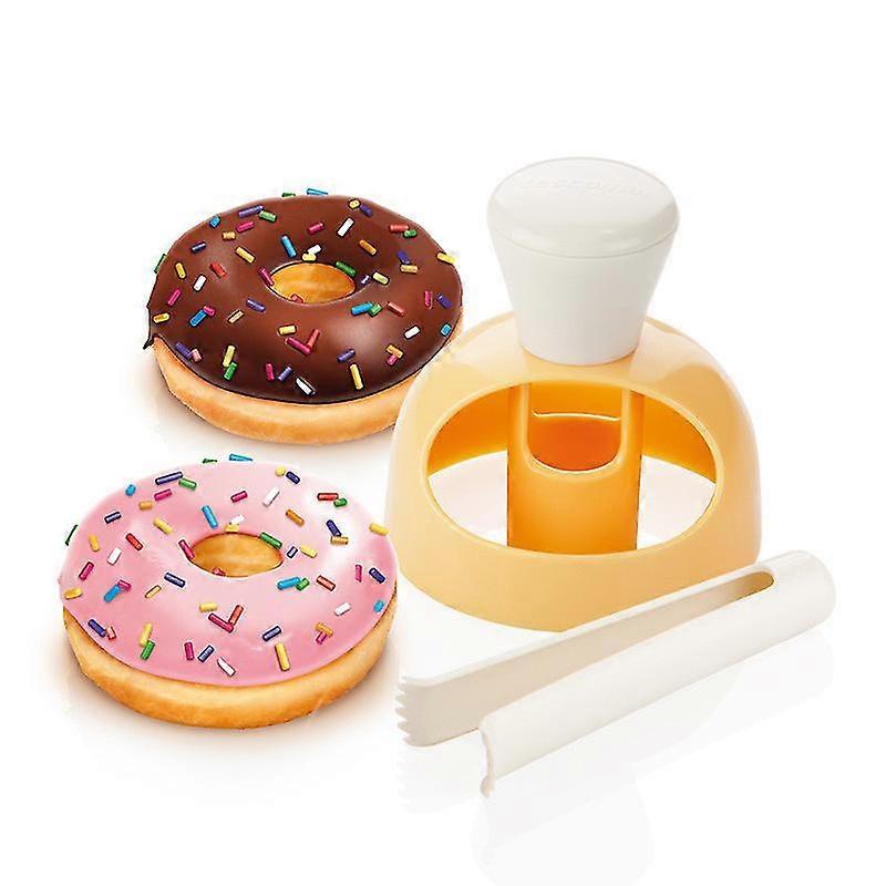 2PCS Donutvorm met dompelklem 8 cm Wit/Geel