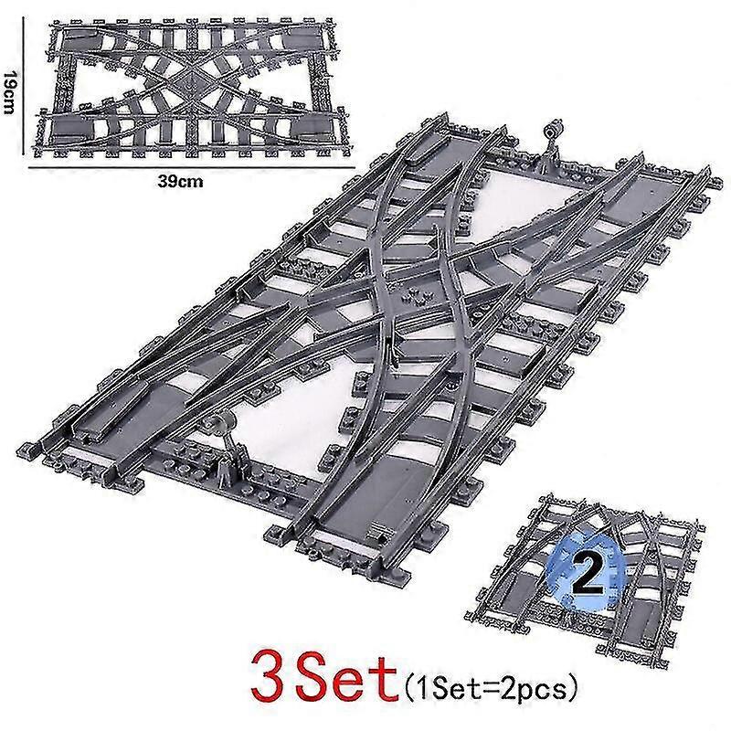 City Trains Flexible Tracks Forked Straight Curved Rails Switch Building Block Bricks High Tech Creative Toys For Kid|blocks|