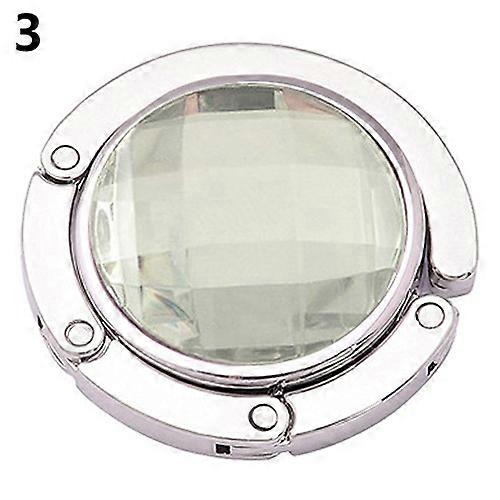 Foldable Handbag Purse Hanger Convenient Table Hook Hang Round Rhinestone Holder