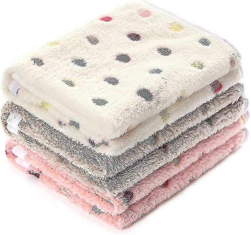 Ultra-soft Plush Dog/cat Blanket 3 Pieces Light Dots Medium (76 * 52cm)