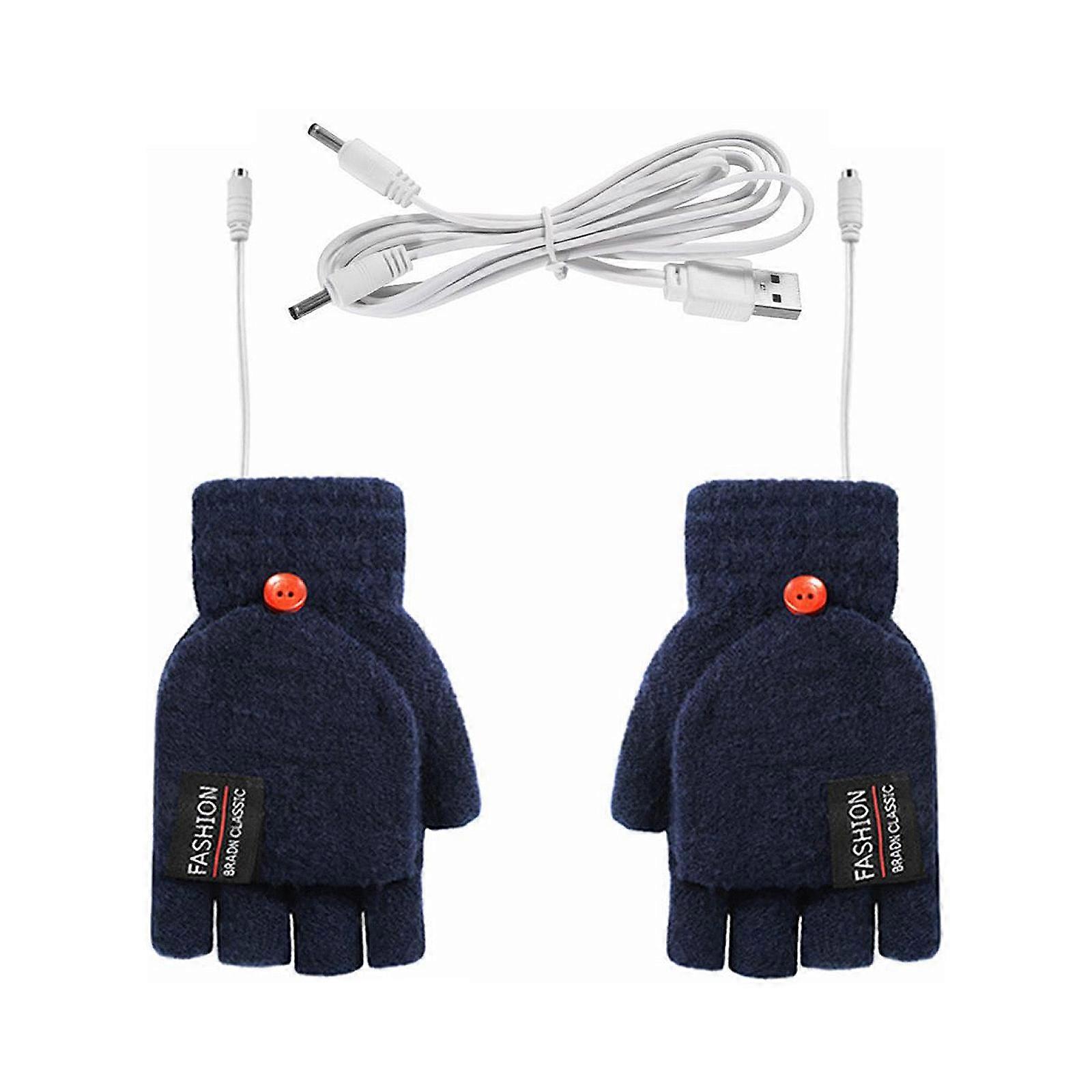 Warm Gloves Solid Color 5V Double-sided USB High-quality Comfortable Half Finger