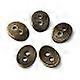 Brass Button Clasps Antique Bronze 14x10mm Hole: 2mm DIY