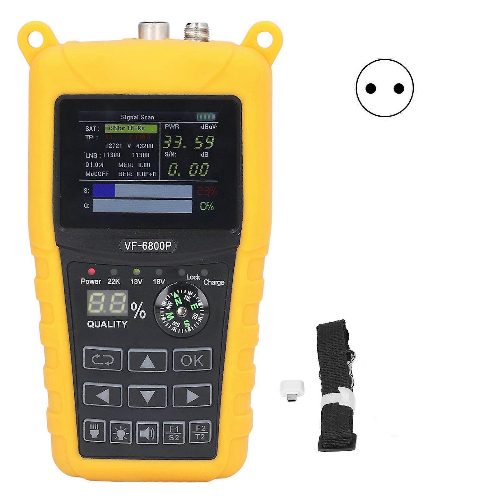 Satellite Signal Finder Professional HD Digital Satellite Finder Meter for Signal Measurement 100?240V EU Plug