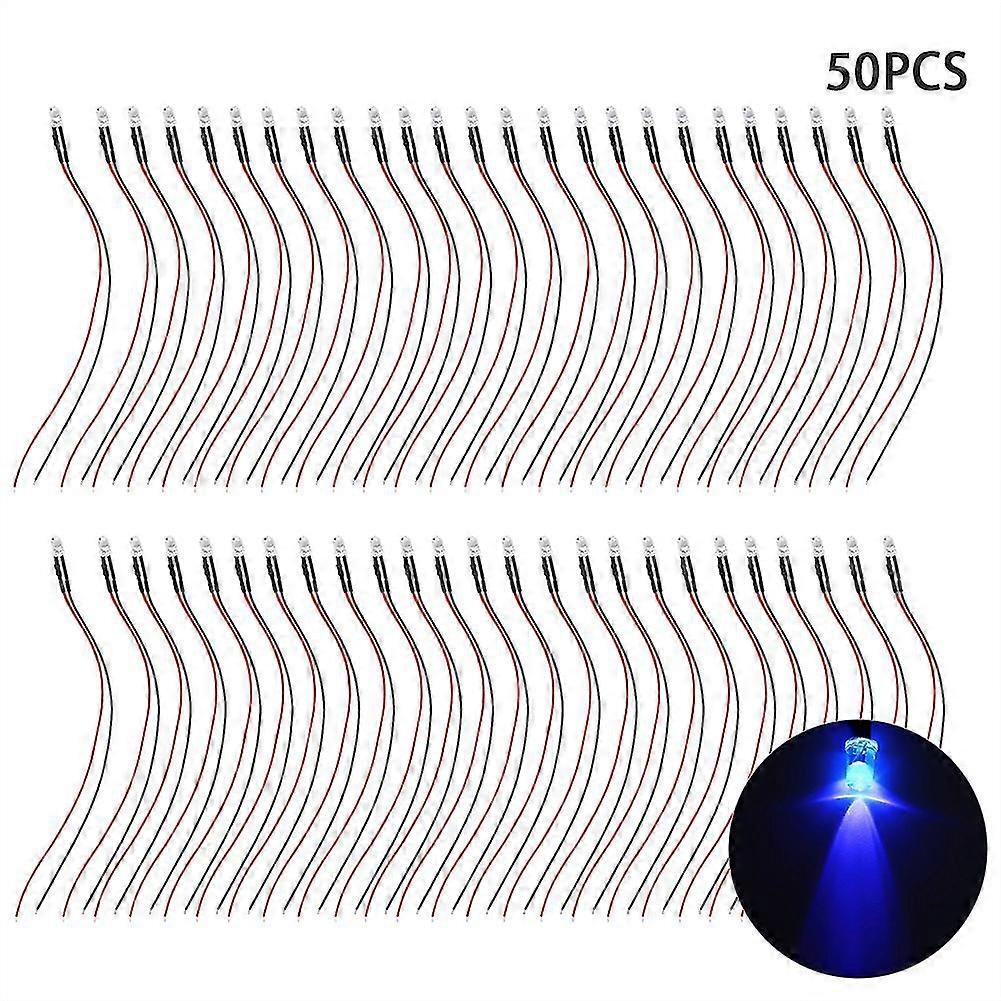 Purple LED Light Bead 5mm Round Head Pre-Wired for Electronics - 12V