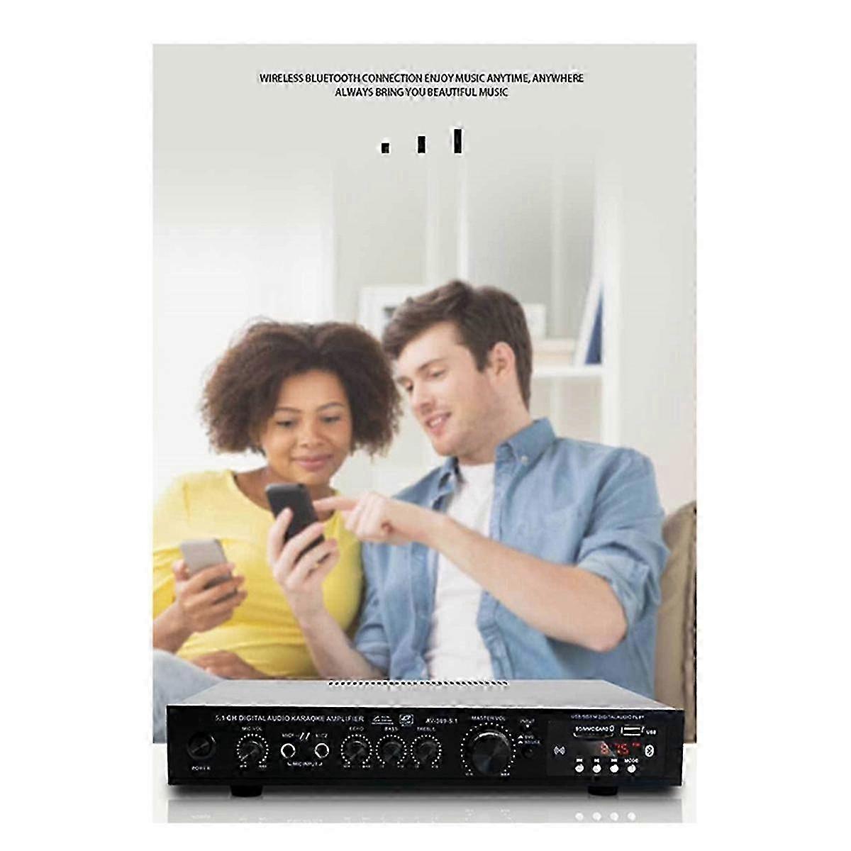 5.1 Canal Hifi Amplificator Subwoofer High Power Stage Home Theater Bluetooth Radio Amplificator în aer liber Us Plug