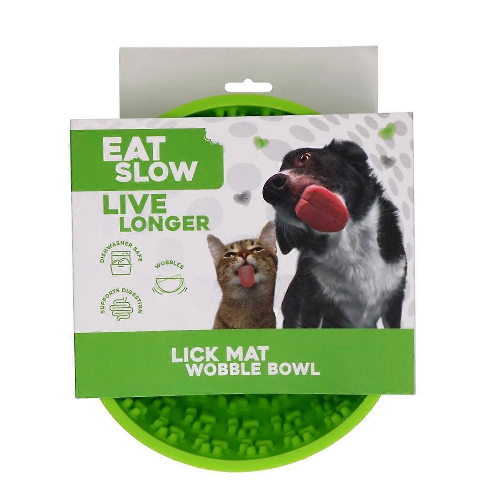 Ät Långsamt Lev Längre Lick Mat Wobble Bowl Grön