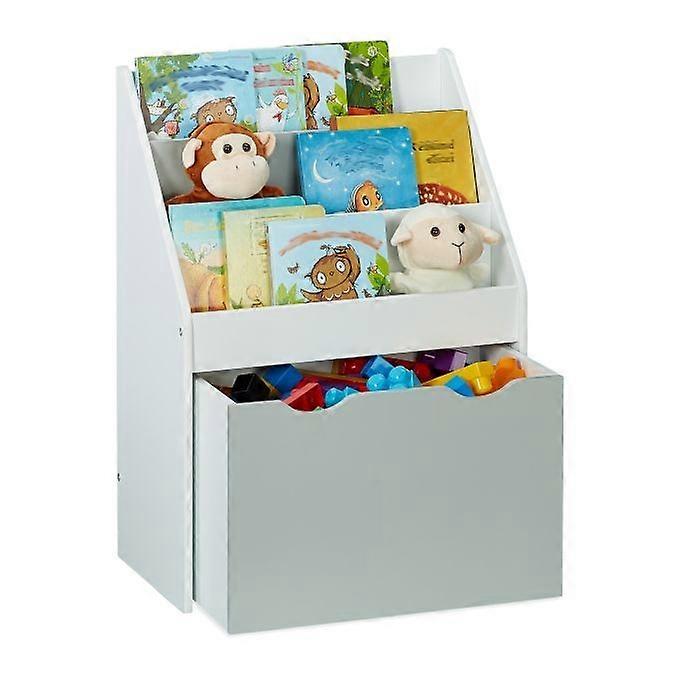 Barnrumshylla med leksakslåda
