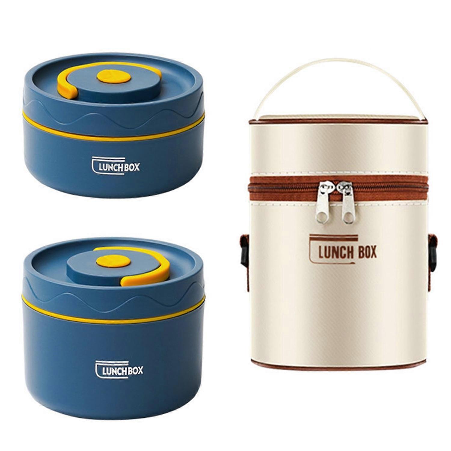 1 Set 420/550ML Stainless Steel Lunch Box with Airtight Lid Double Layers Food Grade Dishwasher