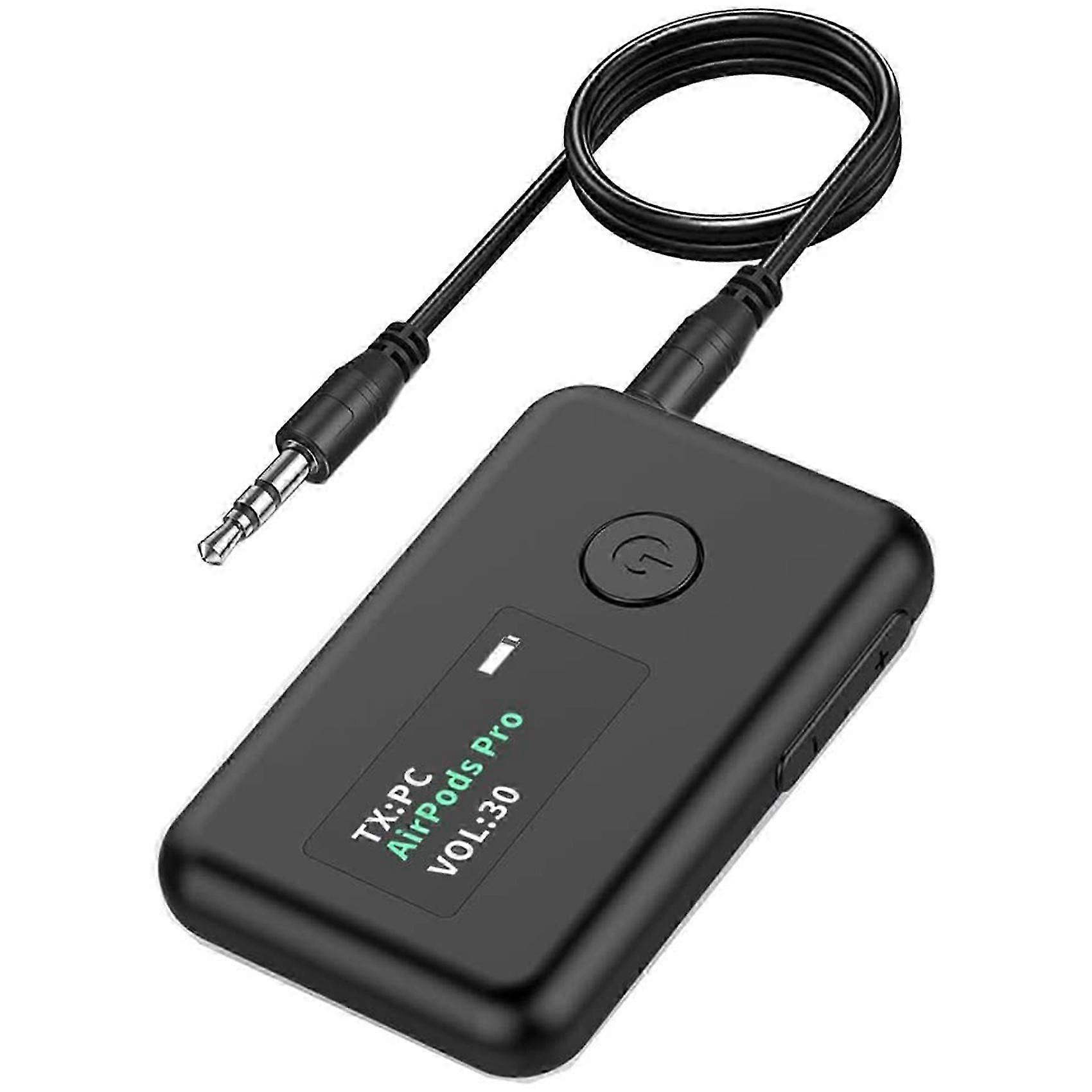 Bluetooth 5.0 Transmitter Receiver With Oled Screen, 2-in-1 Wireless 3.5mm Bluetooth Adapter, Low