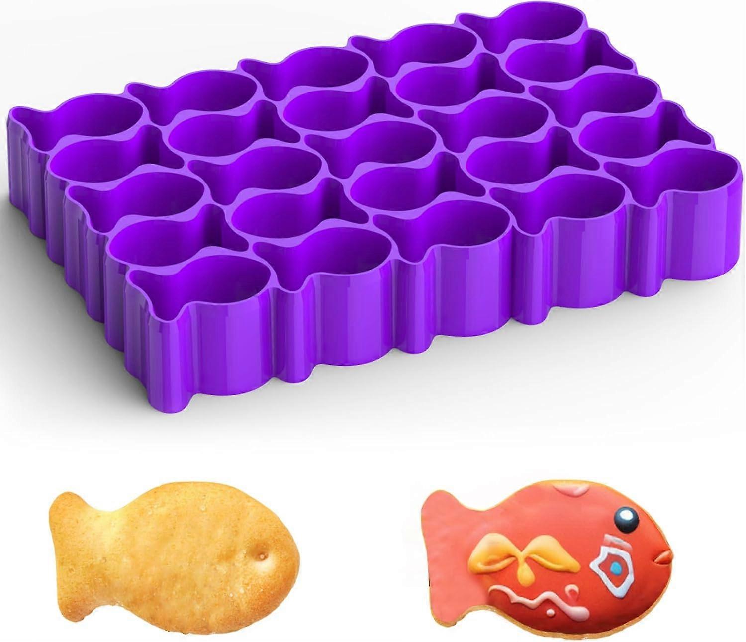 Gold Fish Cookie Cutter Set, 25 Cavity Non-Stick Baking Molds, Durable Silicone for Cookies and Treats