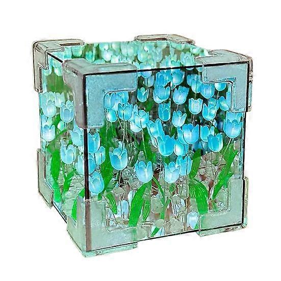 LED Tulip Flower Mirror Night Light Realistic Soft Glow Simple Installation Bedside