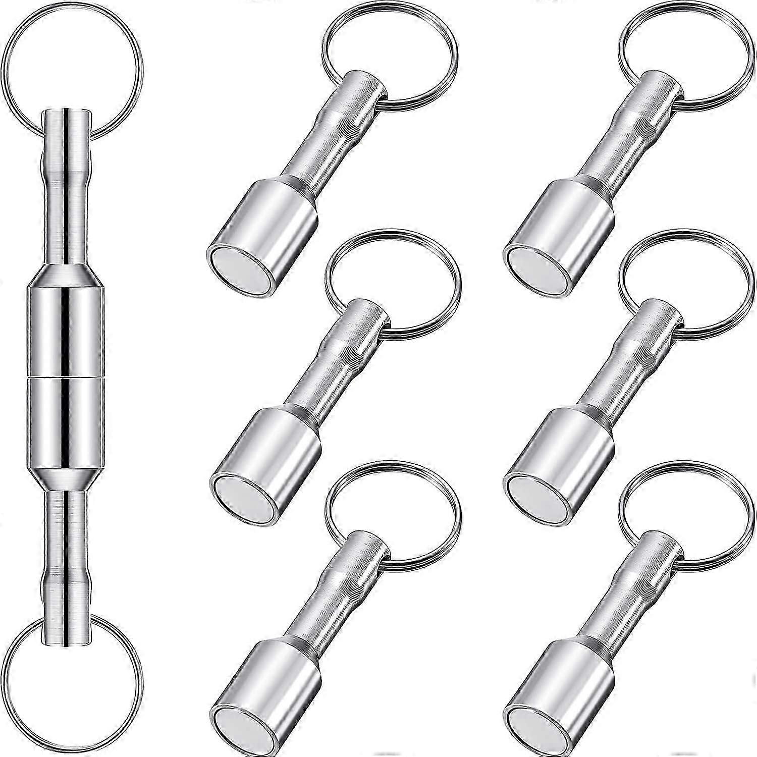 Metal pocket key ring magnet holder with split ring 6 pieces