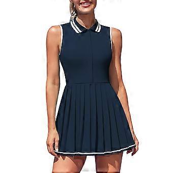 Charmleaks Women Tennis Dresses Ribbed Polo Golf Dress Half Zip Pleated  Workout Dress with Built in Shorts and Bra | Fruugo UK