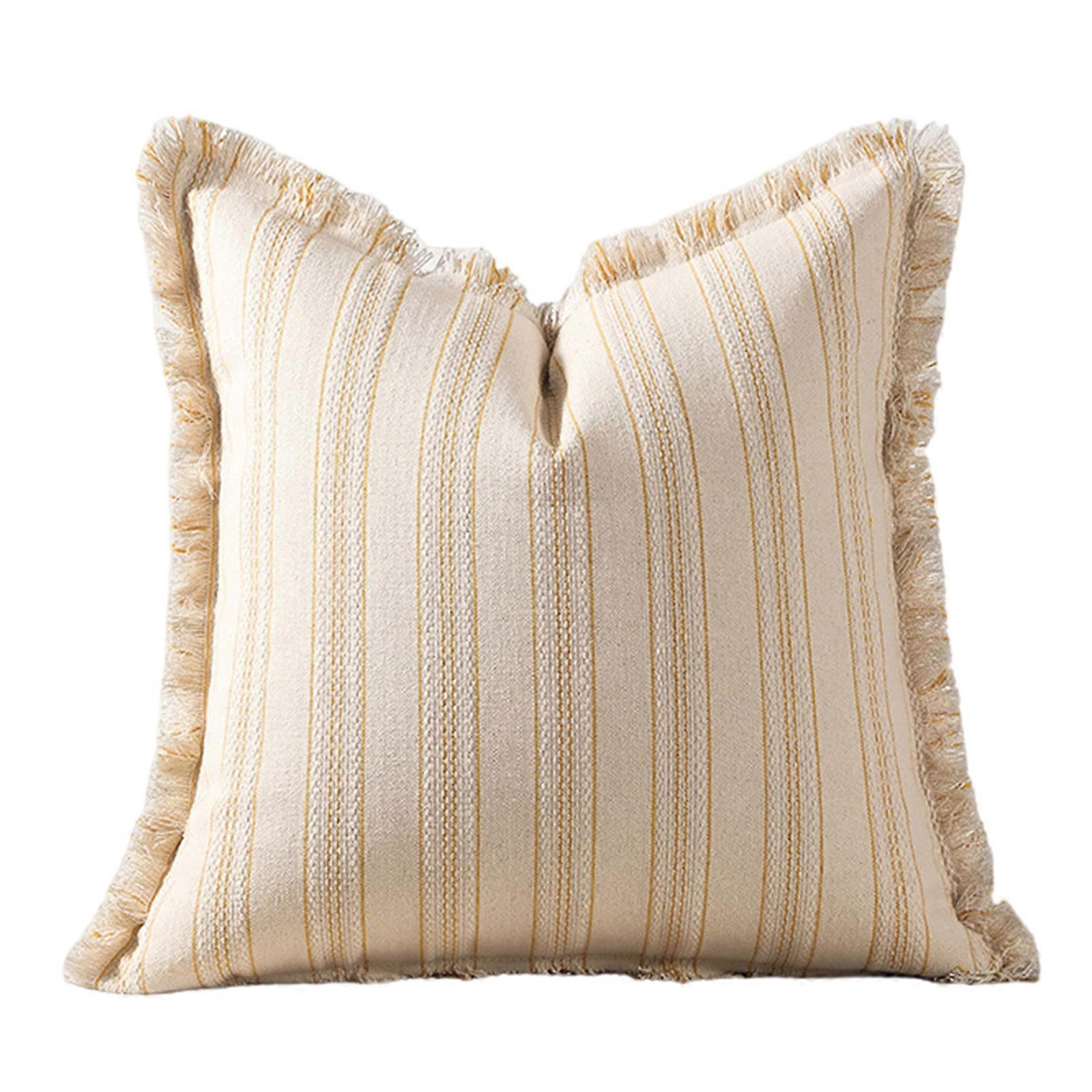 Sophisticated Throw Pillow Shams with Unique Texture Soft Comfortable Pillowcase Elegant Sofa Pillow Accessories  Yellow