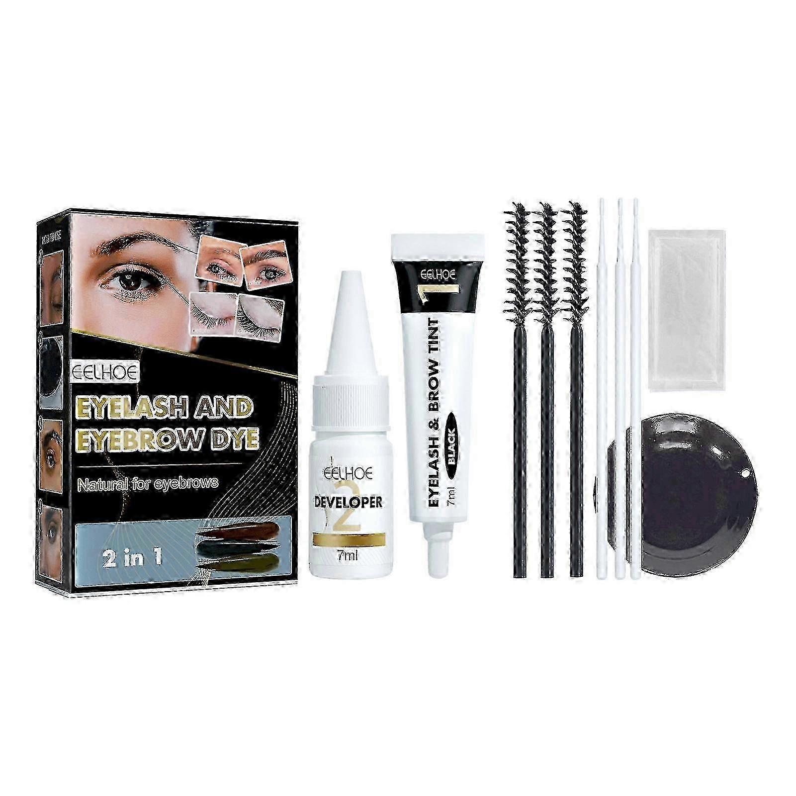 EELHOE Eyelash & Brow Tint Dye Professional Series Natural Long-lasting Semipermanent DIY Makeup Kit