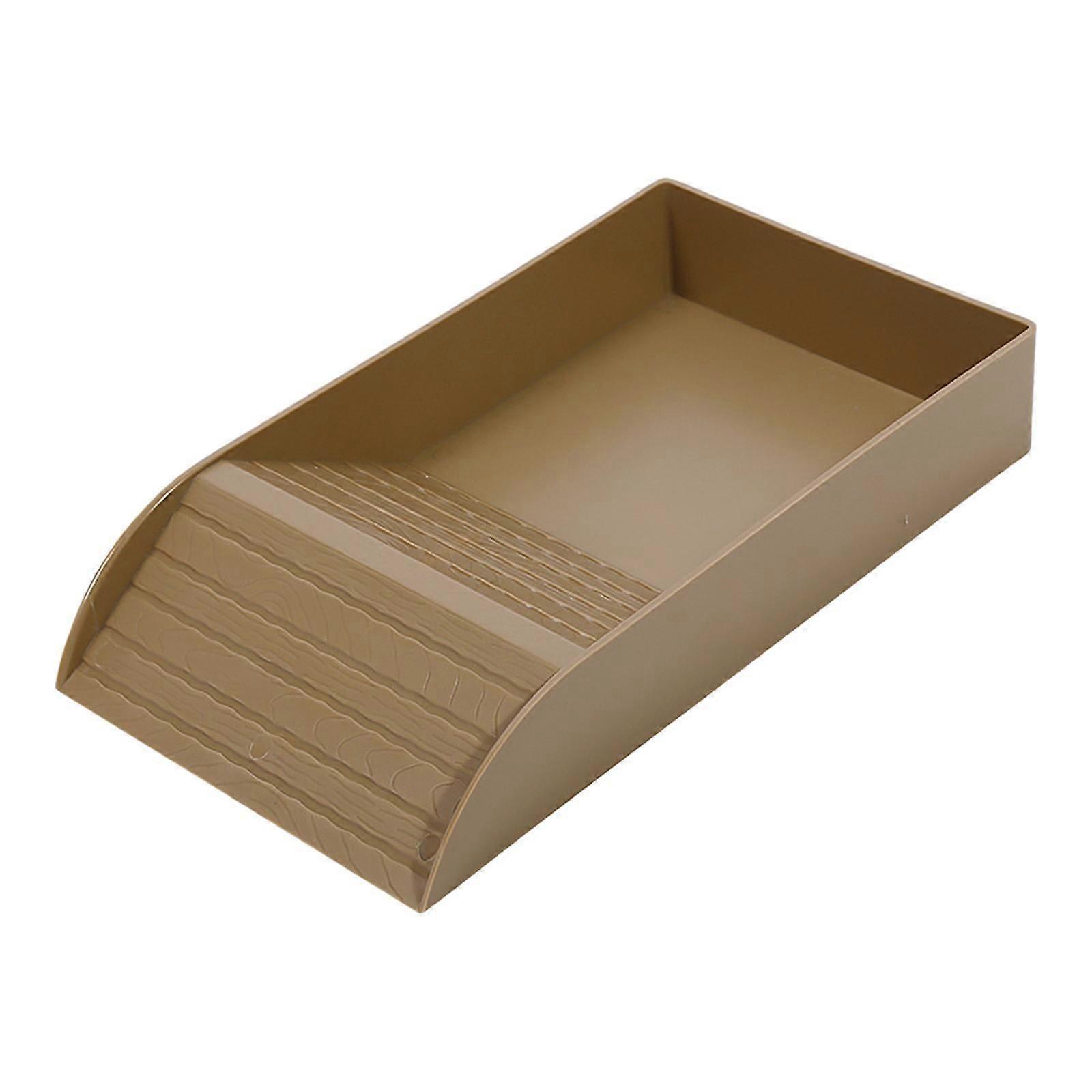 Tortoise Food Dish with Slope Reptile Water Dish for Chameleon Snake Hamster Brown L