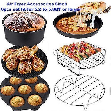 Universal Air Fryer Accessories Set (7pcs) for 5.2Qt to 5.8Qt and Larger Models