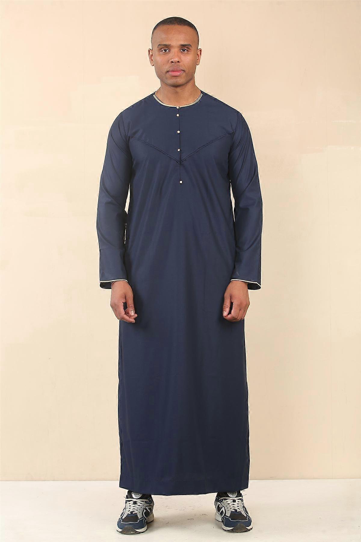 Men's Omani Eid Blue Thobe  Saudi Emirati Jubba Robe