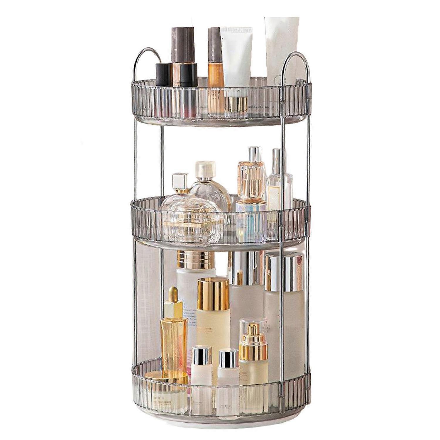 1 Set Rotating Makeup Organizer Light Luxury Convenient 360 Degree Storage Solution for Cosmetics