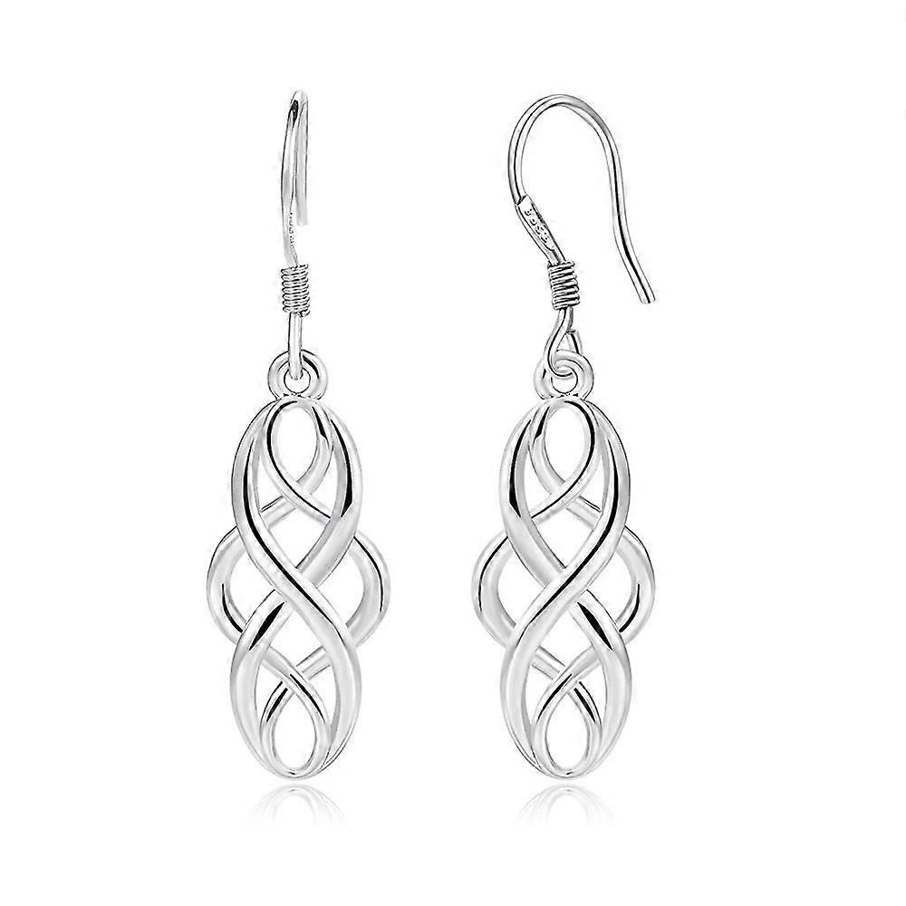 Sterling Silver Oxidized Knot Dangle Earrings