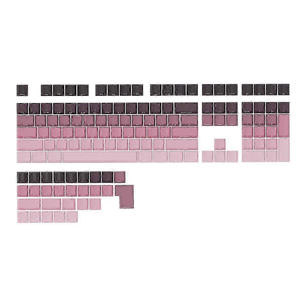 136 Keys -Profile PBT Keycaps Gradient Translucent Side Engraved Key Caps for Gaming Mechanical Keyboard C