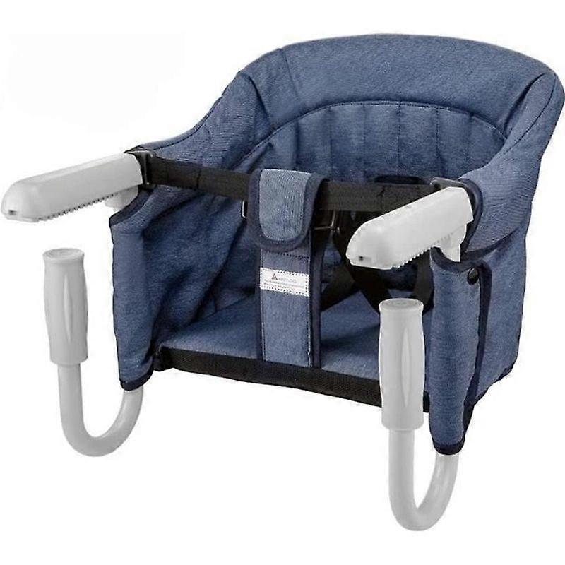 Baby High Chair Seat with Safety Belt Stable Safe Easy to Fold Portable Stylish Suitable for Table-Blue
