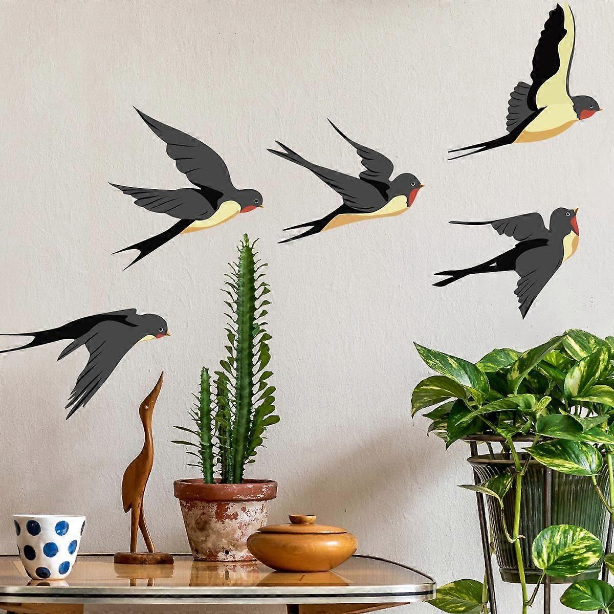 Swallows Flying Window Stickers - Decorative Glass Static Clings