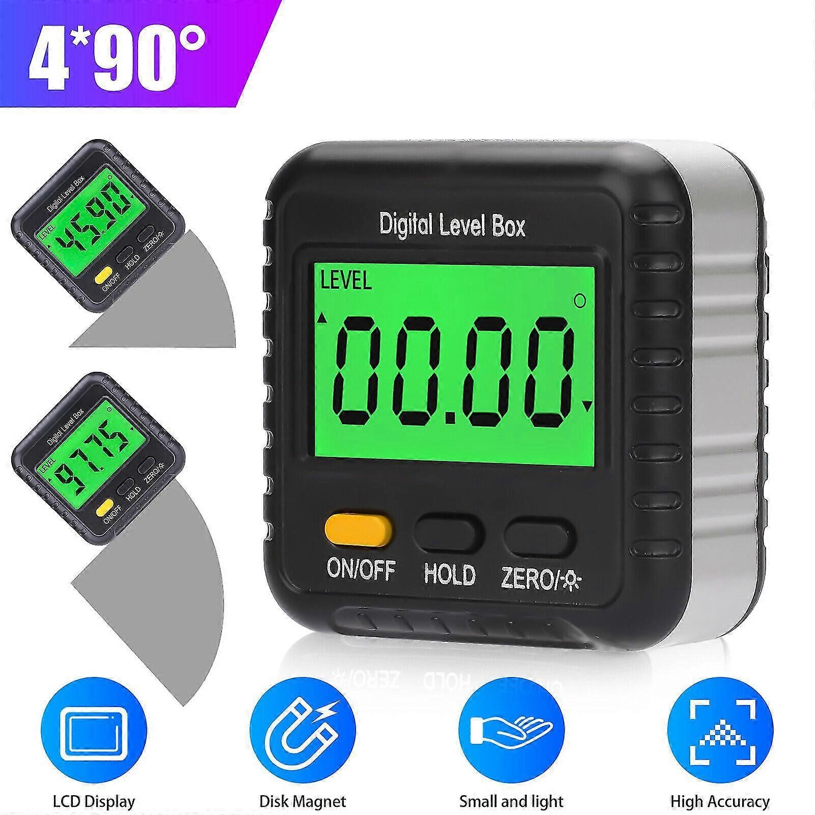 4*90 Magnetic Digital Inclinometer Level Box Gauge Angle Meter Finder Protractor