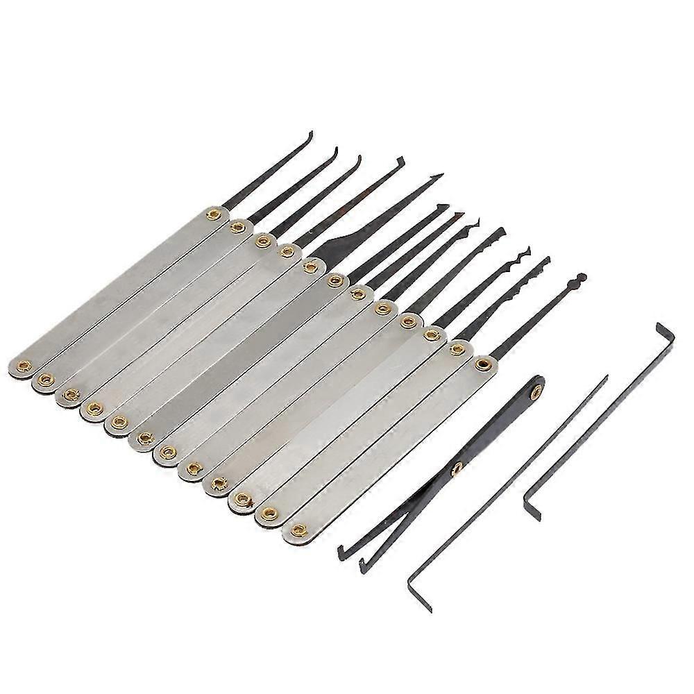 15pcs Stainless Steel Lock Pick Opener Set Locksmith Tools