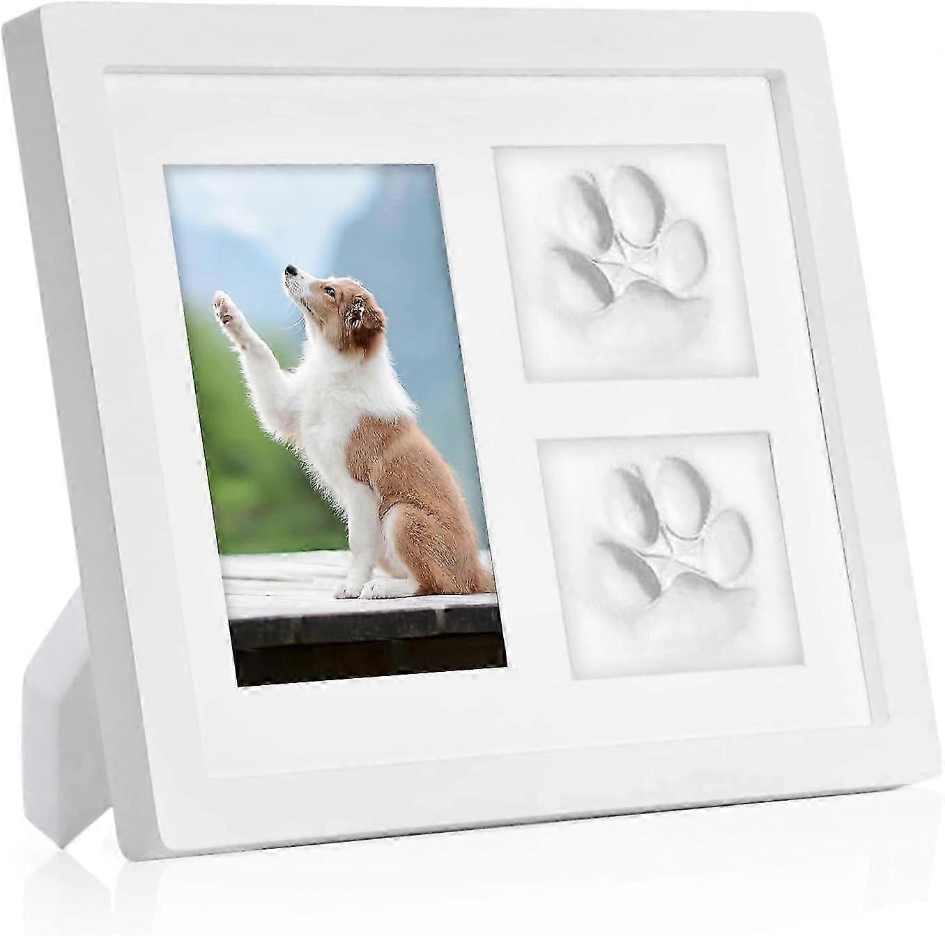 Dog or Cat Paw Print Kit,Pet Paw Print Keepsake Kit with Clay,Pet Memorial Photo Frame for Pet Lovers and Memorials