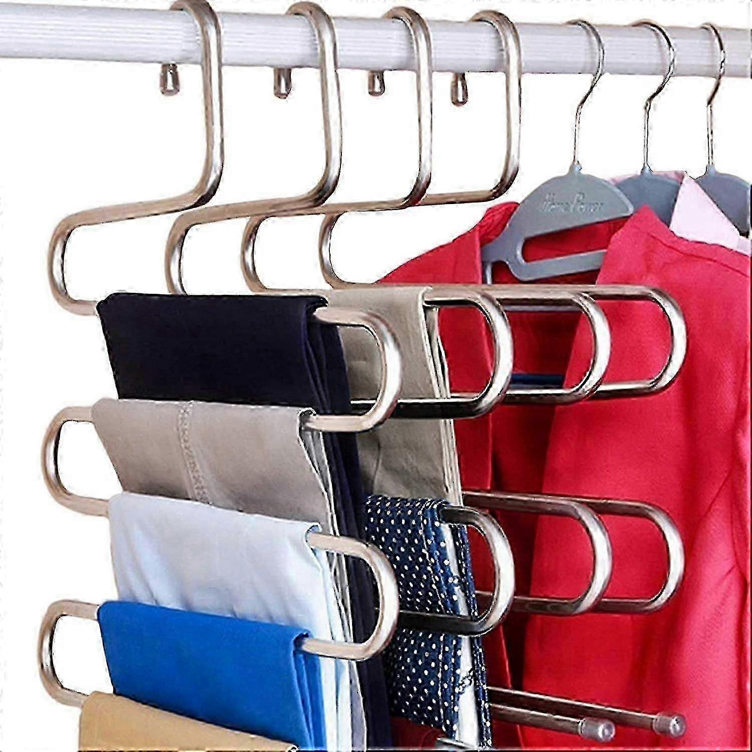 Trouser Hanger,2 Pcs Trouser Hangers Space Saving S-type