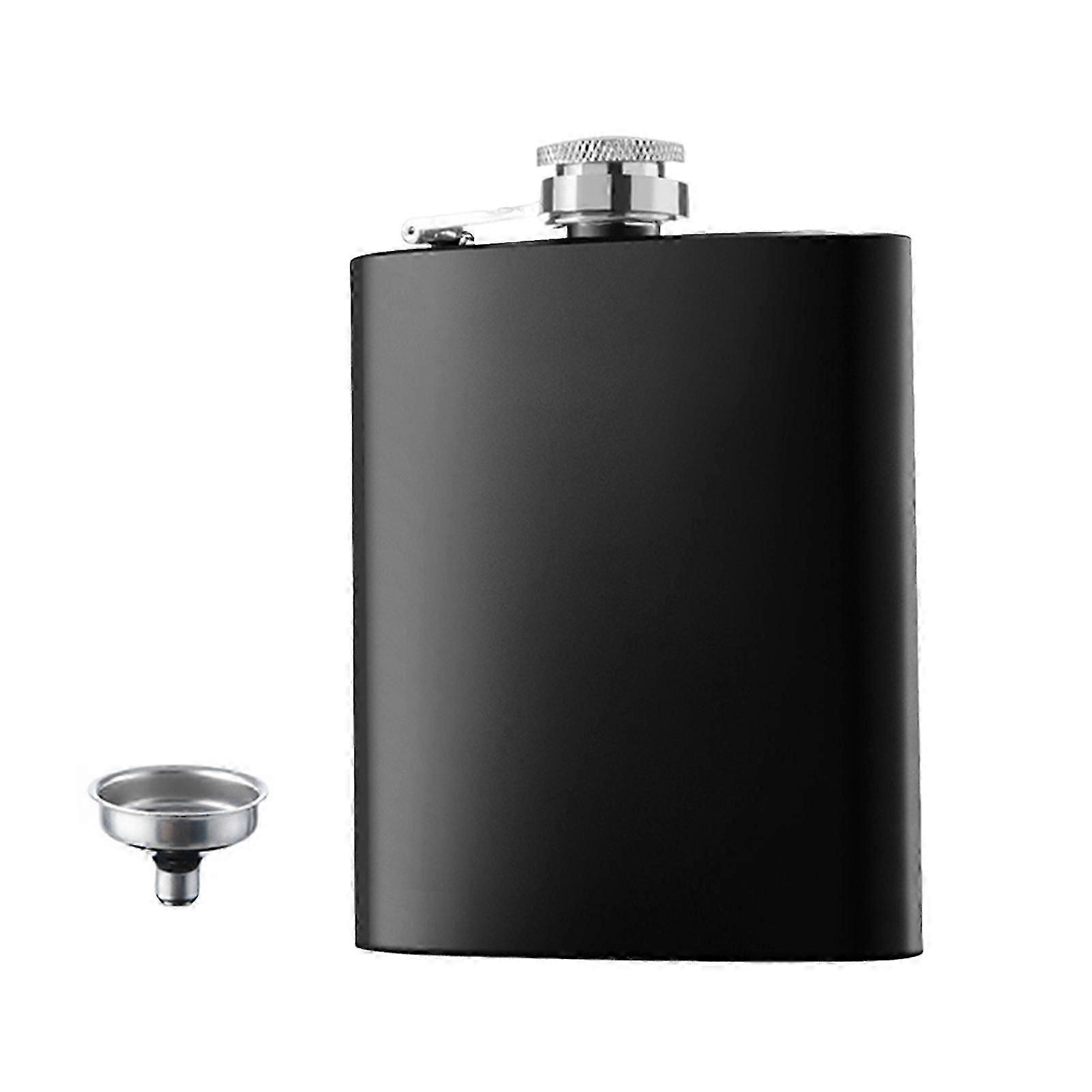 6 Oz 스테인레스 스틸 힙 플라스크 매트 누출 방지 퍼넬 절대 잃지 않는 캡 휴대용 와이드 마우스 와인 병, 야외 활동용