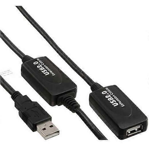 Câble USB - InLine - 34612I - 15m - USB 2.0 - Mâle/Femelle - Noir