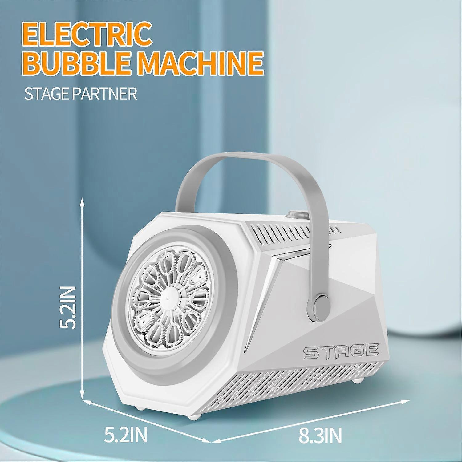 10 Hole Bubble Machine with Lamp Portable Bubble Maker for Birthday Outdoor Wedding Christmas Party