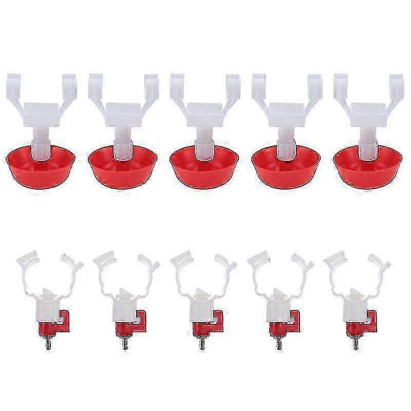 Automatic Chicken Waterer 5 PCS, Leak-Proof Poultry Drinker Set for Coops