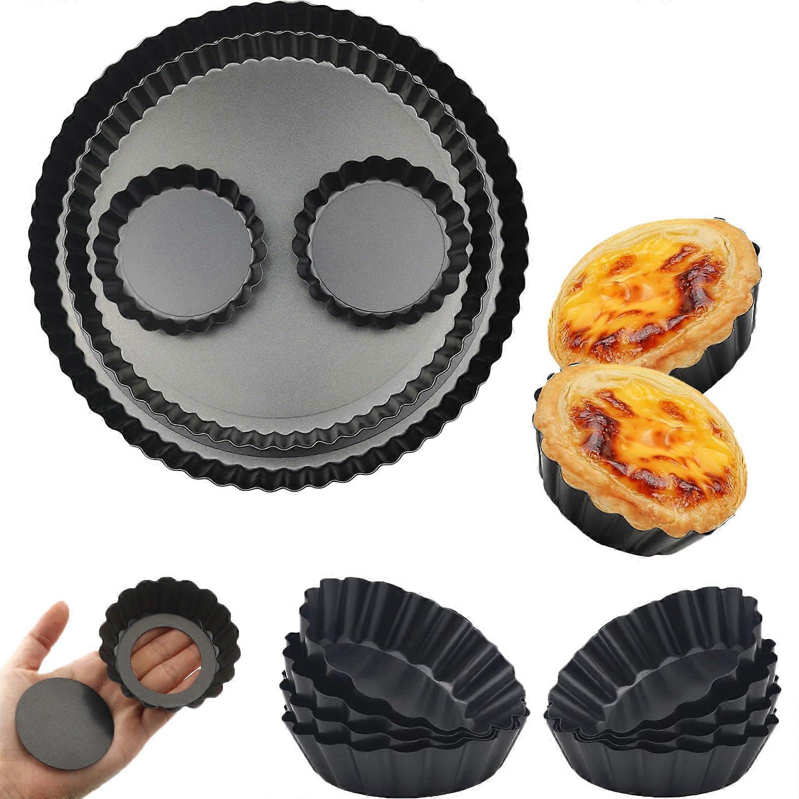 16ピースミニタルトパンセット11/9/4inおよび3in調理用ベーキング