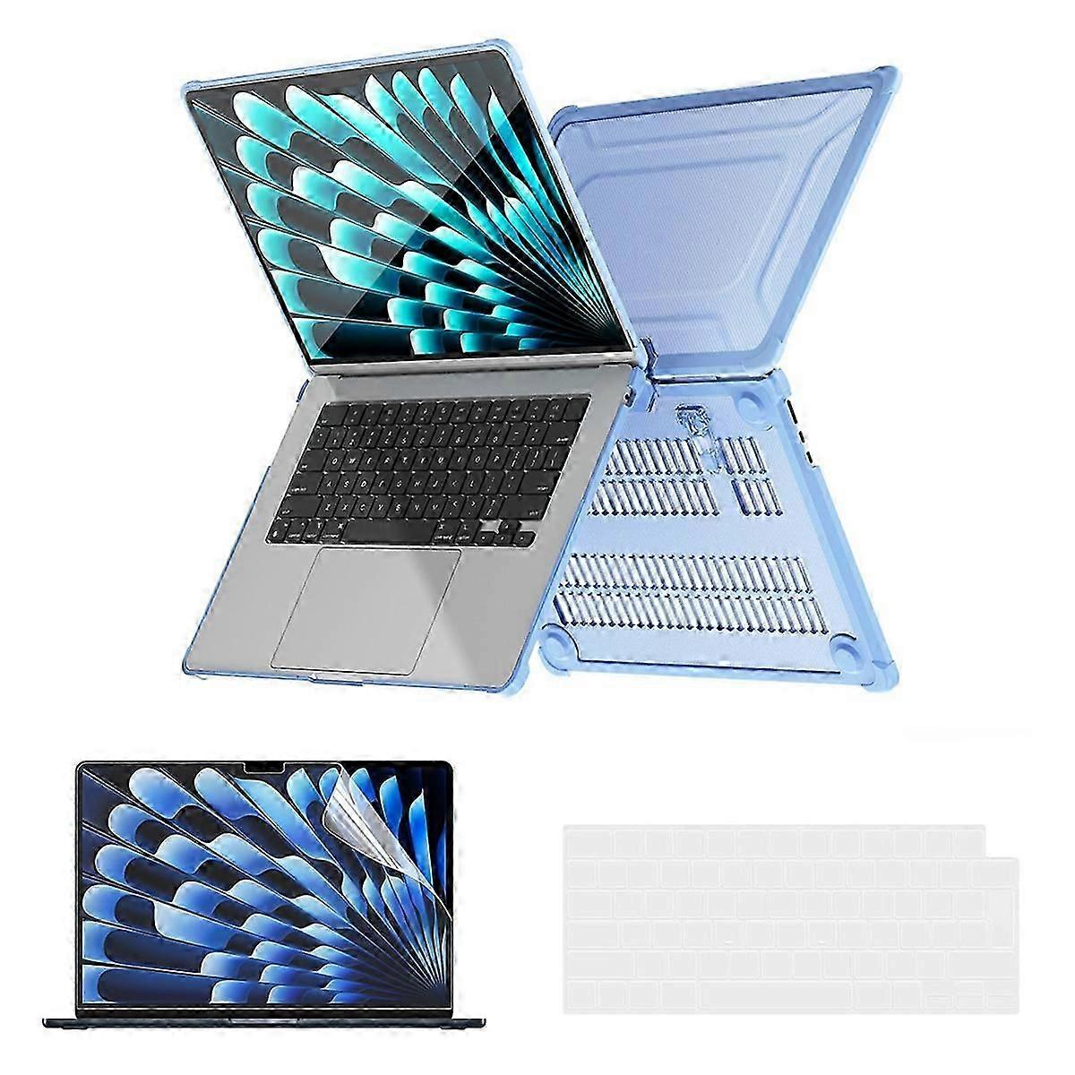 Slim Hard PC Case for Macbook Air 15 inch (2023) A2941 (EU Version) Laptop Cover with Kickstand