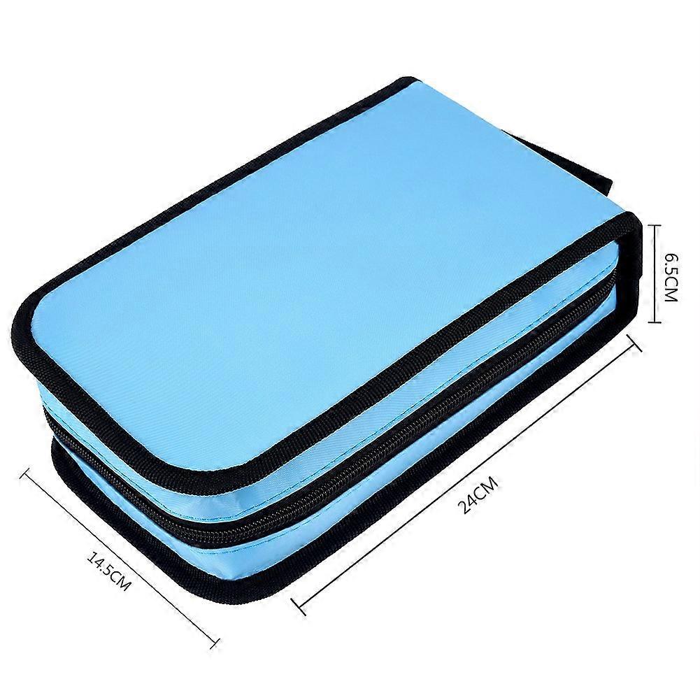 Waterproof Picnic Camping Tableware Dinnerware Double Layers Storage Bag (Blue)