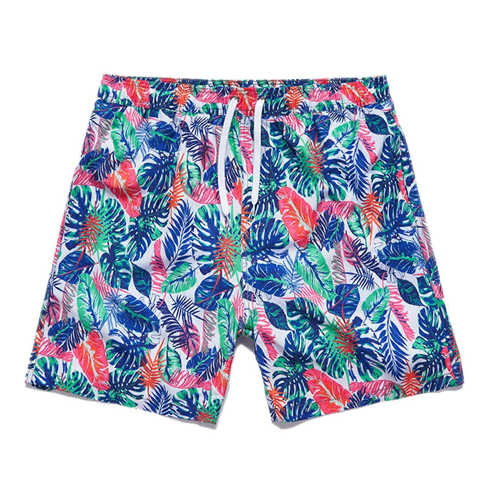 Men Swim Shorts Elastic Drawstring Mesh Lining Side Pocket Quick Dry Men's Bathing Suit for Party Beach Surfing